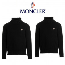 몽클레어 가슴 패치 터틀넥 니트