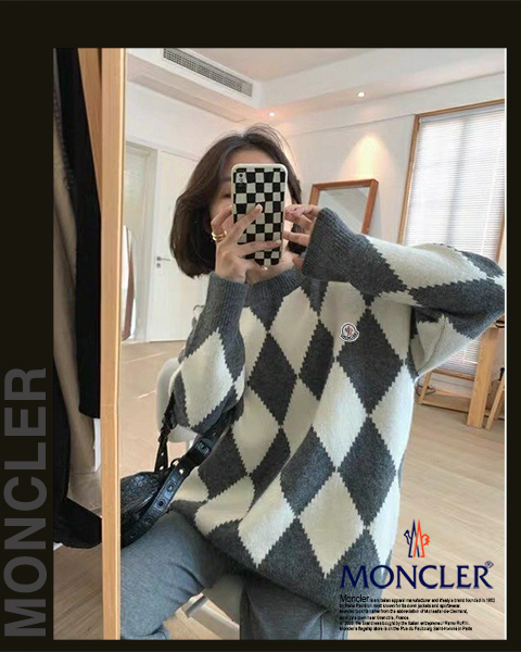 몽클레어 여성 B113 빅 아가일 니트