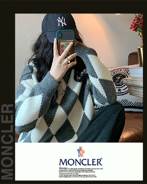 몽클레어 여성 B113 빅 아가일 니트