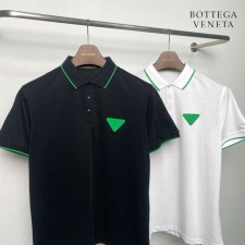 보테가베네타 삼각 그린 로고 반팔 카라티