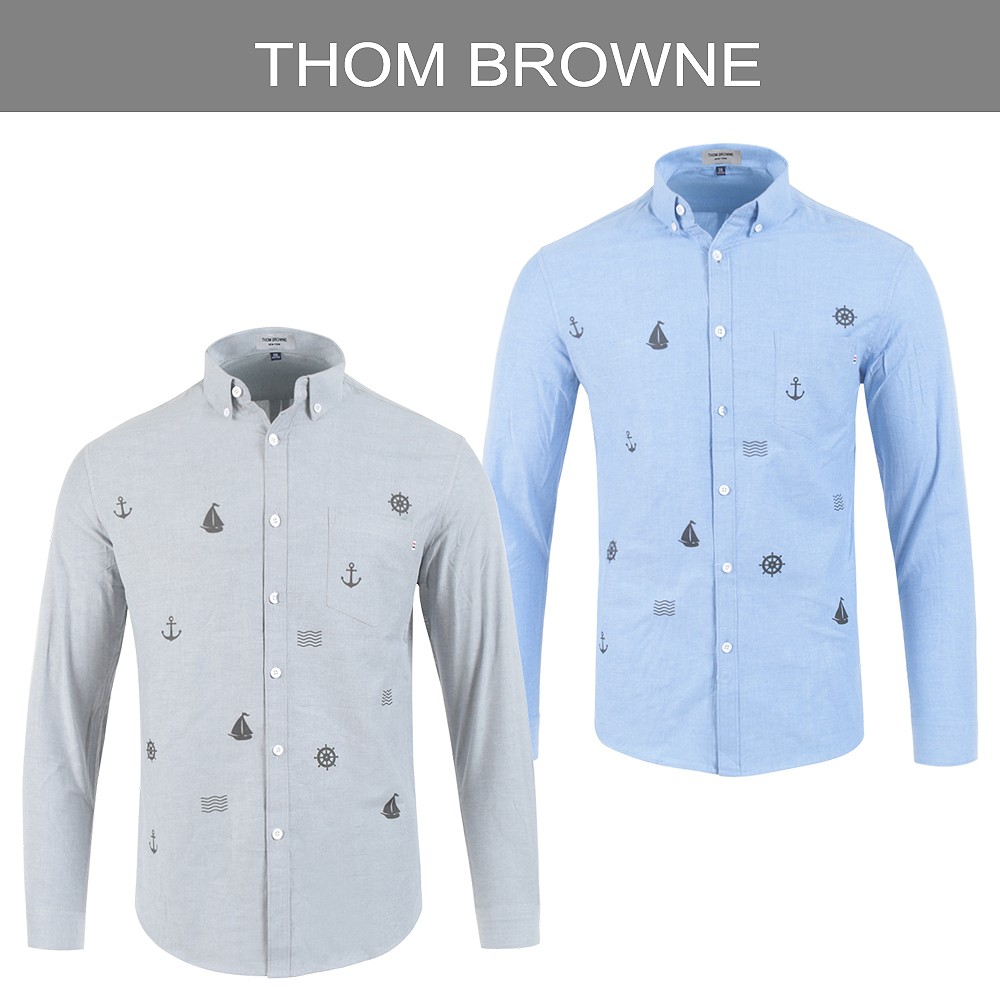 톰브라운 멀티 마린 프린팅 옥스포드 셔츠