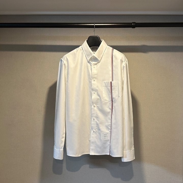 톰브라운 스트라이프 구로그랭 루프 탭 옥스포드 셔츠