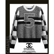 샤넬 여성 9876 A급 5 로고 라운드 니트