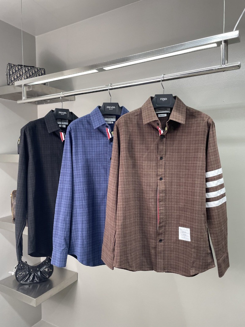 톰브라운 체크 사선 셔츠