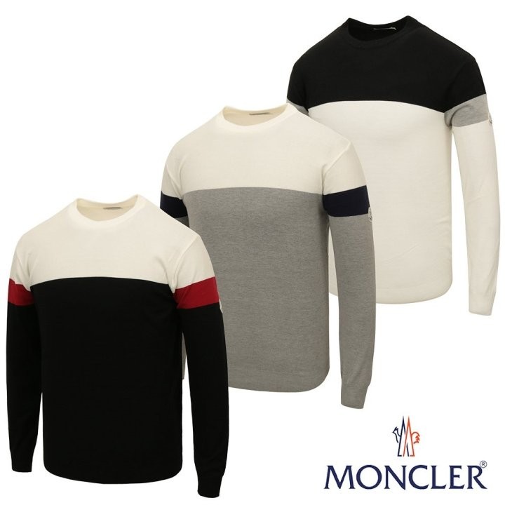 몽클레어 그리 라운드 니트