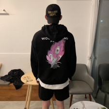 우영미 깃털 백로고 후드티