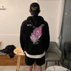 우영미 깃털 백로고 후드티