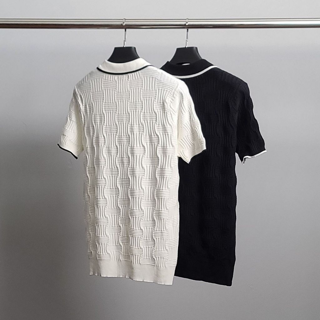 보테가베네타 카라 라인 반팔 카라 니트