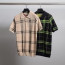 버버리 체크 반팔 카라 니트