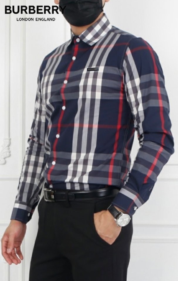 버버리 스트레치 코튼 셔츠