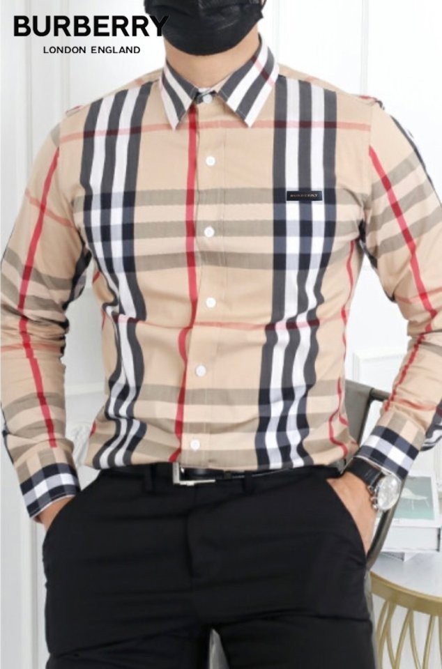 버버리 스트레치 코튼 셔츠