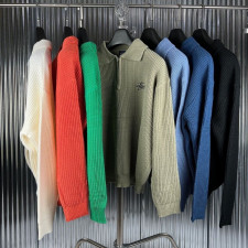 스투시 블록 카라 니트