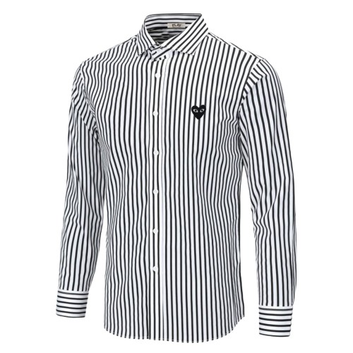 꼼데가르송 블랙 와펜 스트라이프 셔츠