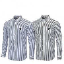 꼼데가르송 블랙 와펜 스트라이프 셔츠