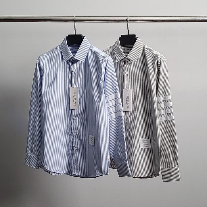 톰브라운 화이트 완장 스트라이프 셔츠