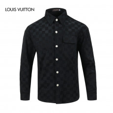 루이비통 자수 로고 세미 오버 다미 스웨이드 셔츠