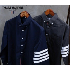 톰브라운 사선 완장 포켓 와이셔츠