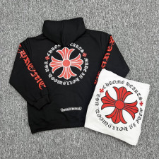 크롬하츠 할리우드 레드 로고 쭈리 후드티