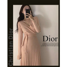 디올 여성 895 SK 플리츠 니트 원피스