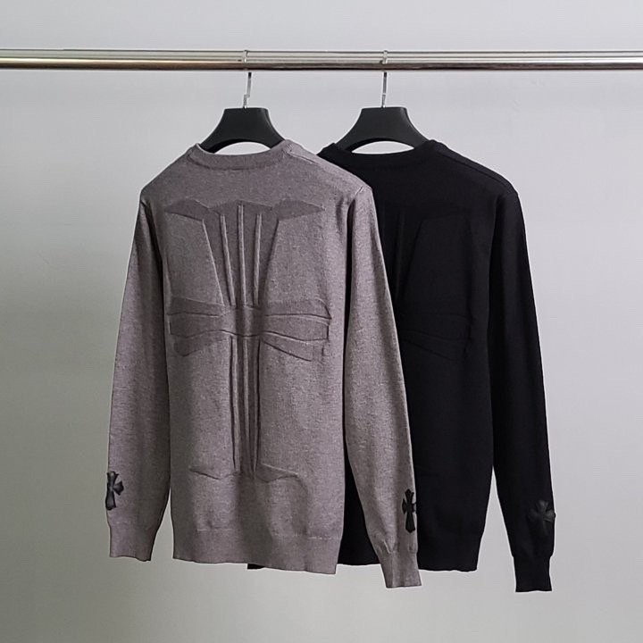 크롬하츠 엠보 십자 캐시미어 니트