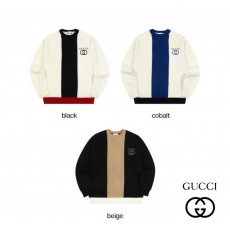 구찌 자수 로고 인타 배색 라운드 니트