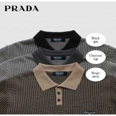 프라다 프론트 로고 하운드투스 니트
