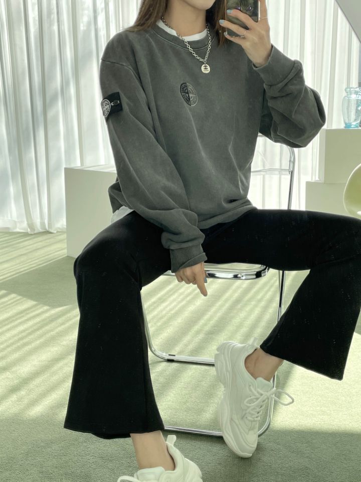 스톤아일랜드 피그먼트 자수 맨투맨