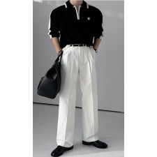 메종키츠네 폭스 배색 울 카라 반집업