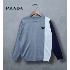 프라다 라인 배색 패치 니트