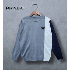 프라다 라인 배색 패치 니트