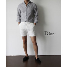 디올 꿀벌 자수 로고 드레스 스트라이프 카라 셔츠