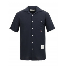 톰브라운 썸머 라미 오픈 카라 반팔 셔츠