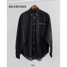 발렌시아가 데님 오버핏 셔츠