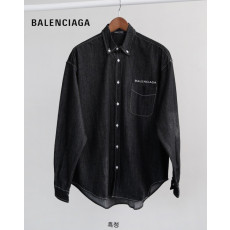 발렌시아가 데님 오버핏 셔츠