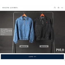 폴로 데님 쿼터 집업 맨투맨