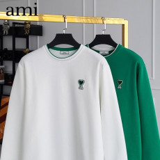 아미 그린 하트 레이어드 맨투맨