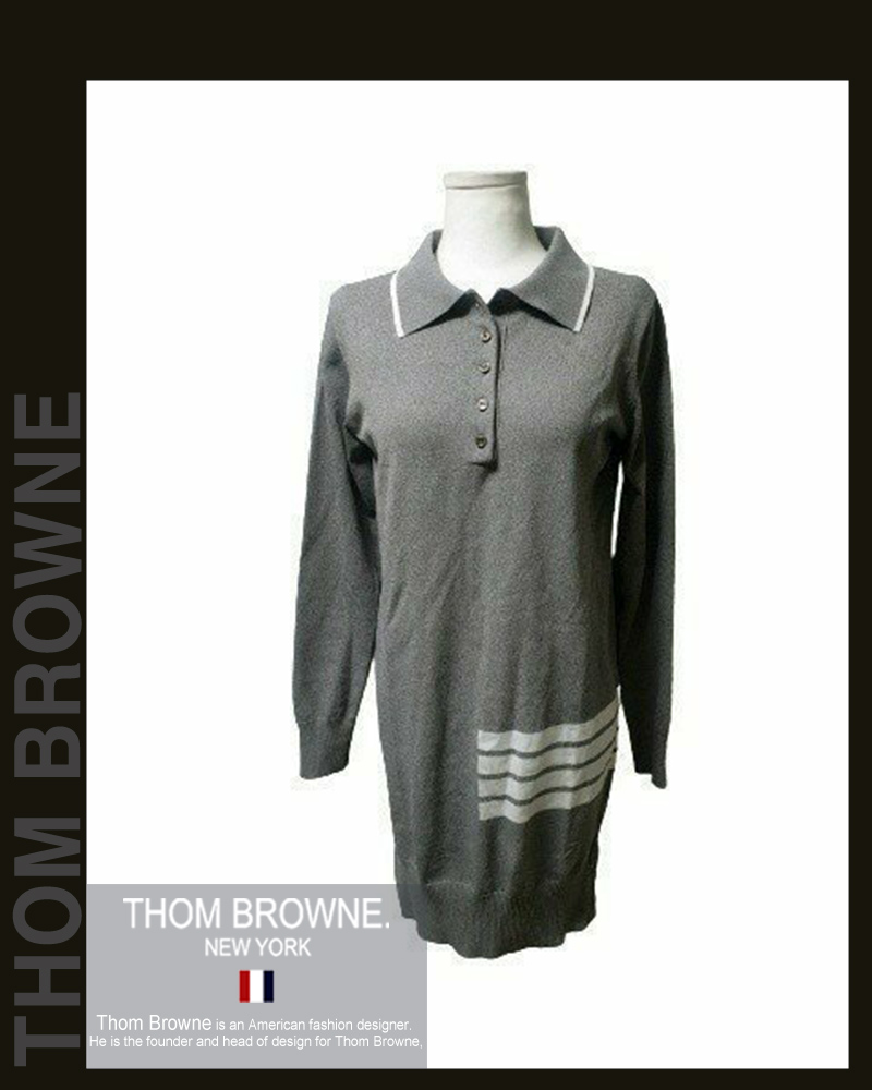 톰브라운 9752 기본 4선 니트 원피스