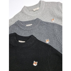 메종키츠네 램스울 하찌 라운드 니트