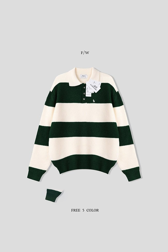 폴로 하찌 단가라 니트