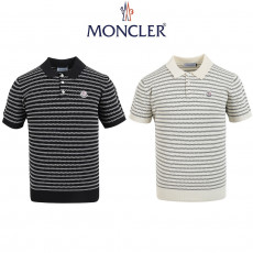 몽클레어 벌집 카라 반팔 니트