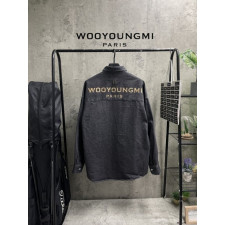 우영미 백로고 데님 셔츠