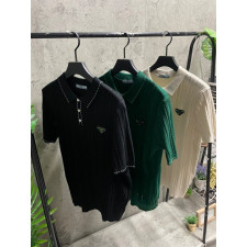 프라다 스티치 카라 반팔 니트