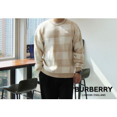 버버리 믹스 체커보드 자수 로고 라운드 니트