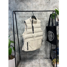 스톤아일랜드 포인트 지퍼 크링클 패딩 조끼