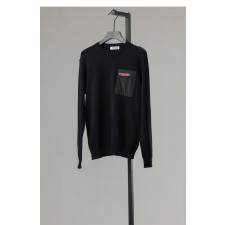 프라다 포켓 레드 로고 크루넥 스웨터 니트