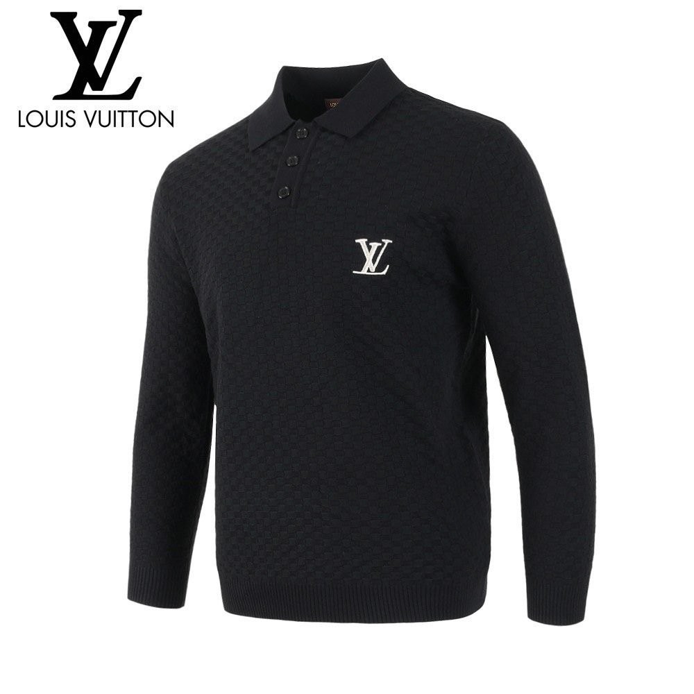 루이비통 LV 자수 긴팔 카라 니트