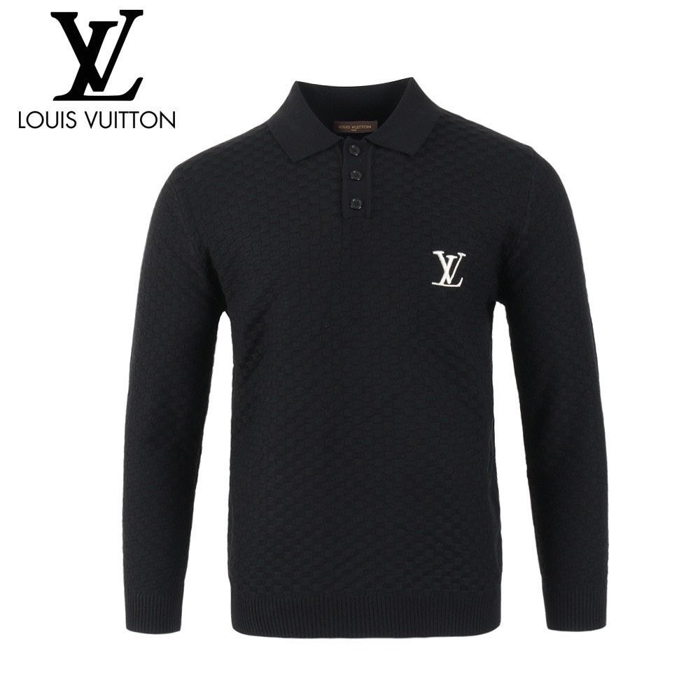 루이비통 LV 자수 긴팔 카라 니트