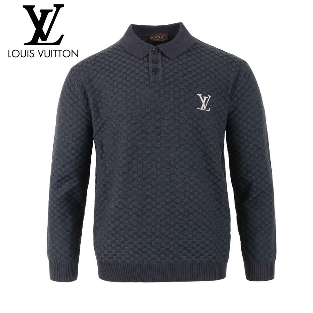 루이비통 LV 자수 긴팔 카라 니트