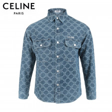 셀린느 트리오페 멀티 자수 데님 셔츠