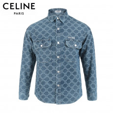 셀린느 트리오페 멀티 자수 데님 셔츠